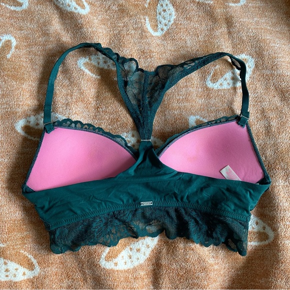 Pink VS Forest Green Lace Push Up - Picture 3 of 6